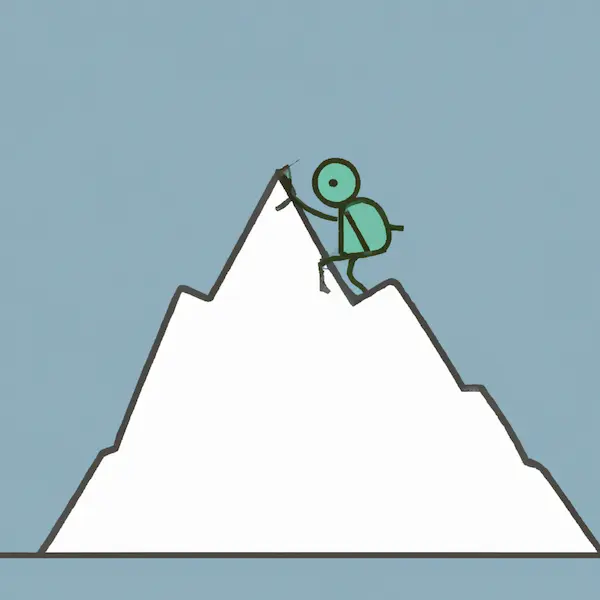 cartoon mountain climber