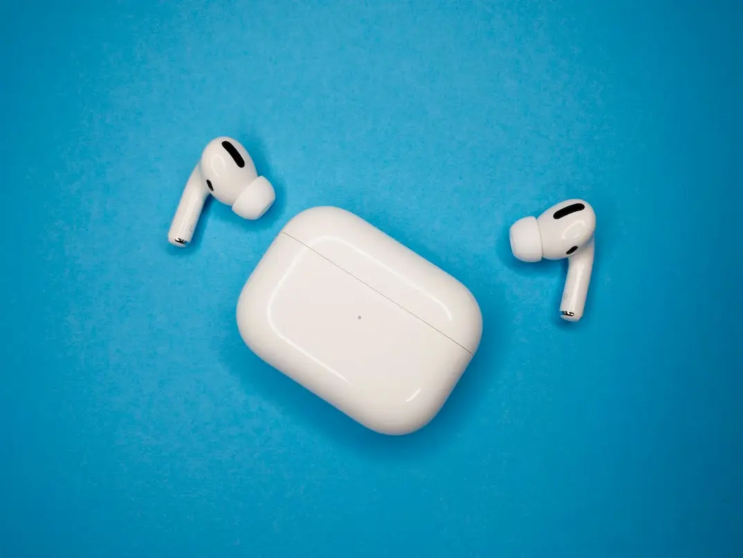 airpods next to case